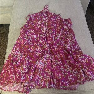 Anthropologie Pink and Orange Floral Dress